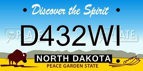 D432WI North Dakota License Plate