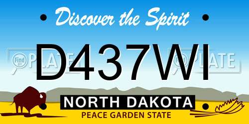 D437WI North Dakota License Plate