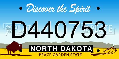 D440753 North Dakota License Plate