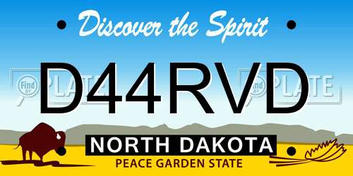D44RVD North Dakota License Plate