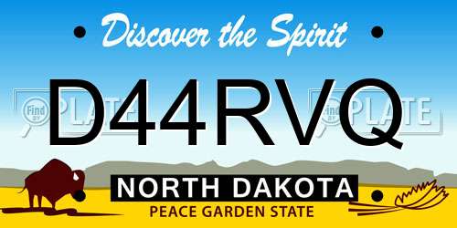 D44RVQ North Dakota License Plate