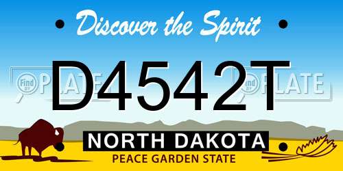 D4542T North Dakota License Plate