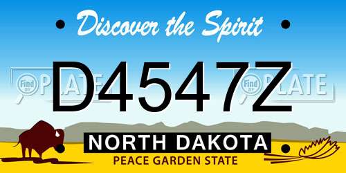 D4547Z North Dakota License Plate