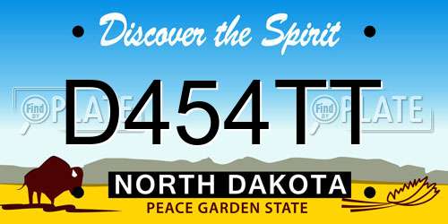 D454TT North Dakota License Plate