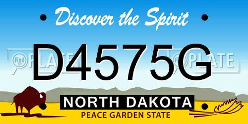 D4575G North Dakota License Plate
