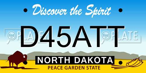 D45ATT North Dakota License Plate