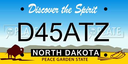 D45ATZ North Dakota License Plate