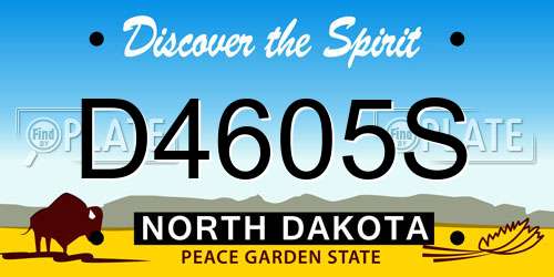 D4605S North Dakota License Plate