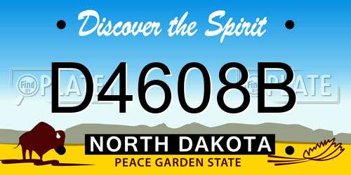D4608B North Dakota License Plate