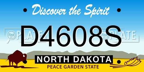 D4608S North Dakota License Plate