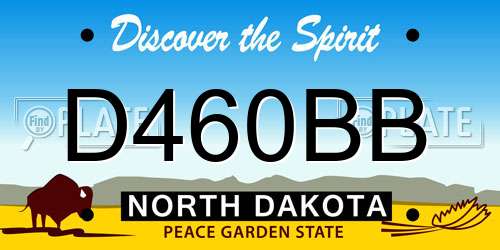 D460BB North Dakota License Plate