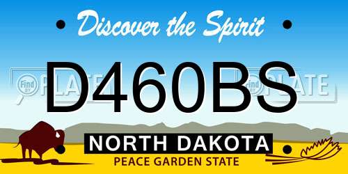 D460BS North Dakota License Plate