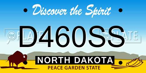 D460SS North Dakota License Plate
