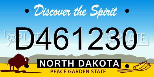 D461230 North Dakota License Plate