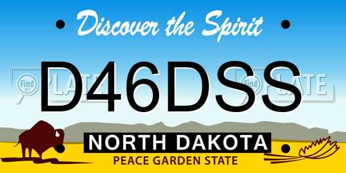 D46DSS North Dakota License Plate