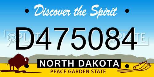 D475084 North Dakota License Plate
