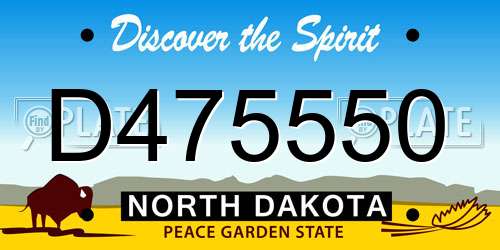 D475550 North Dakota License Plate