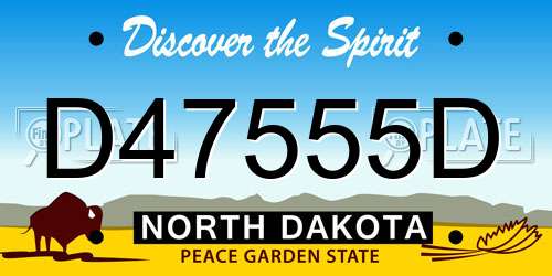 D47555D North Dakota License Plate
