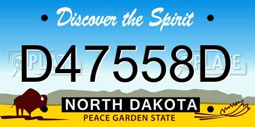 D47558D North Dakota License Plate
