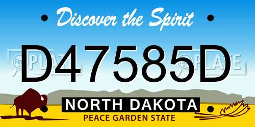 D47585D North Dakota License Plate