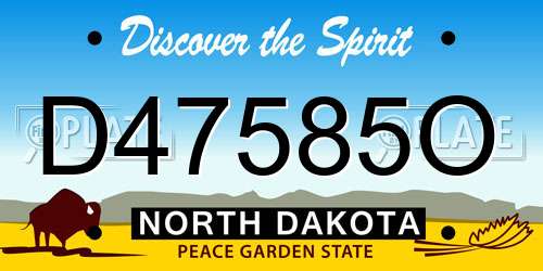 D47585O North Dakota License Plate