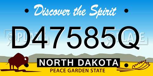 D47585Q North Dakota License Plate