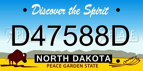 D47588D North Dakota License Plate