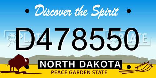 D478550 North Dakota License Plate