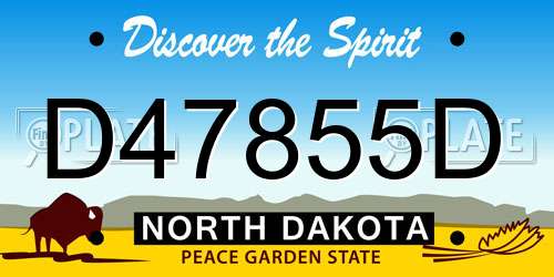 D47855D North Dakota License Plate