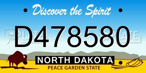D478580 North Dakota License Plate