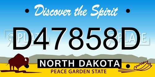 D47858D North Dakota License Plate