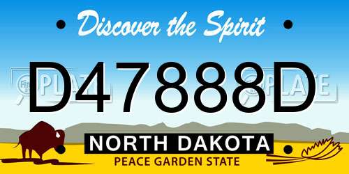 D47888D North Dakota License Plate