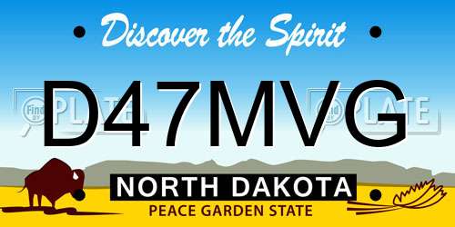 D47MVG North Dakota License Plate