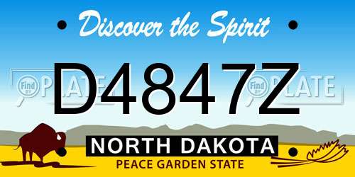 D4847Z North Dakota License Plate