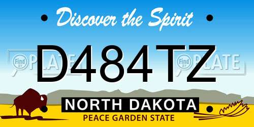 D484TZ North Dakota License Plate