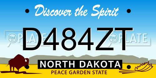 D484ZT North Dakota License Plate