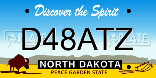 D48ATZ North Dakota License Plate