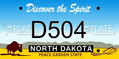 D504 North Dakota License Plate