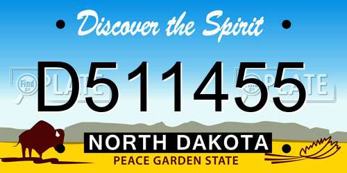 D511455 North Dakota License Plate
