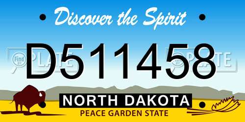 D511458 North Dakota License Plate