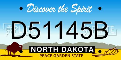 D51145B North Dakota License Plate