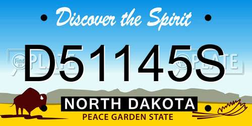 D51145S North Dakota License Plate