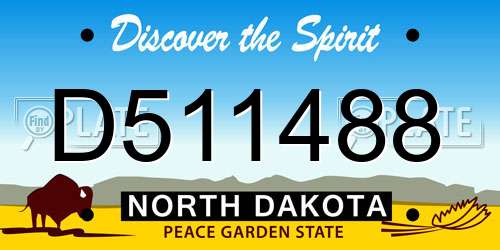 D511488 North Dakota License Plate