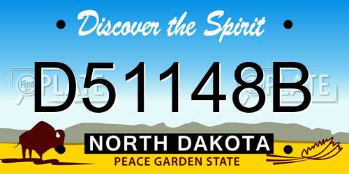 D51148B North Dakota License Plate
