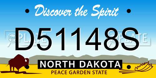 D51148S North Dakota License Plate