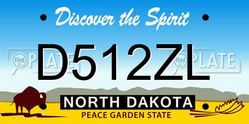 D512ZL North Dakota License Plate