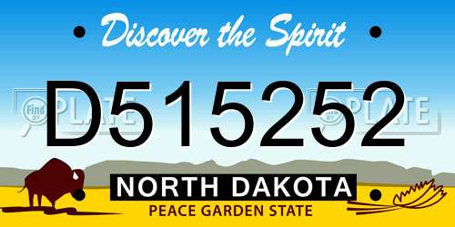 D515252 North Dakota License Plate