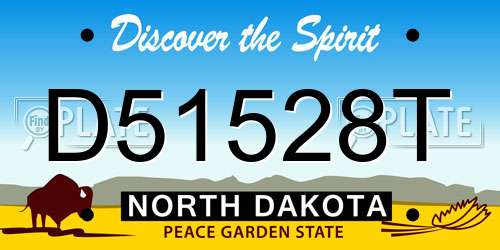 D51528T North Dakota License Plate