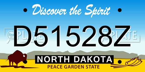 D51528Z North Dakota License Plate