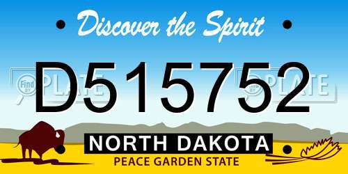 D515752 North Dakota License Plate